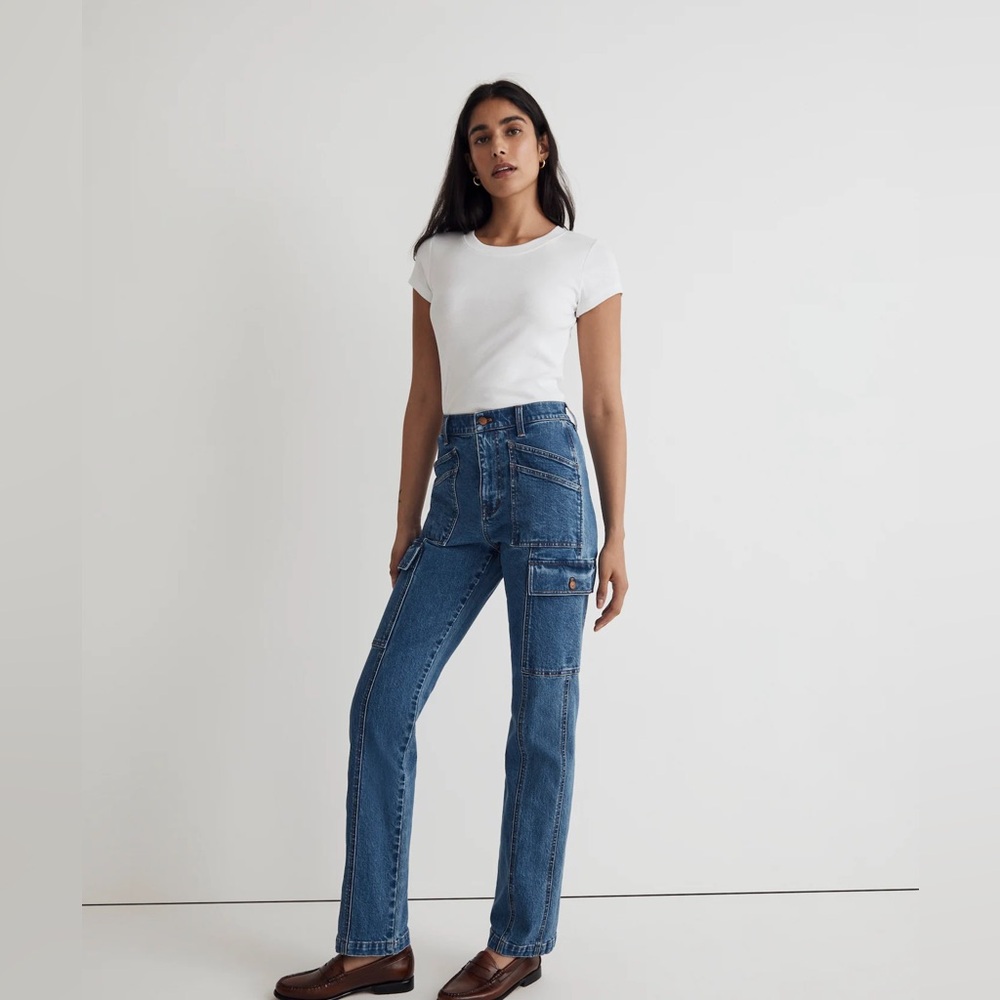NWOT Madewell The '90s Straight Utility Jean in Densmore Wash
